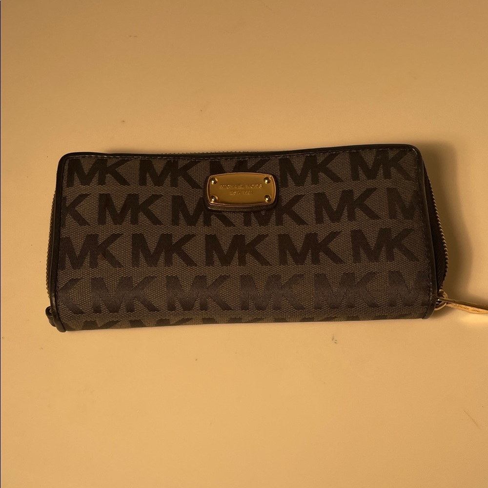 Michael Kors Black and Gray Signature Wallet